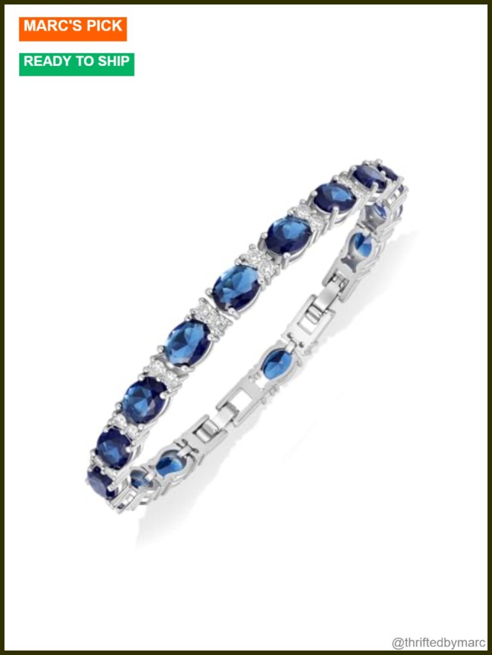 Tennis Bracelet Oval Cubic Zirconia Adjustable Silver Tone Women Jewelry
